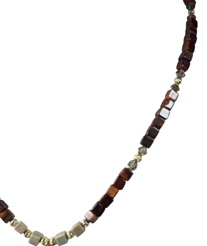 #155-Silver Leaf Jasper, Red Tiger’s Eye with GF Findings