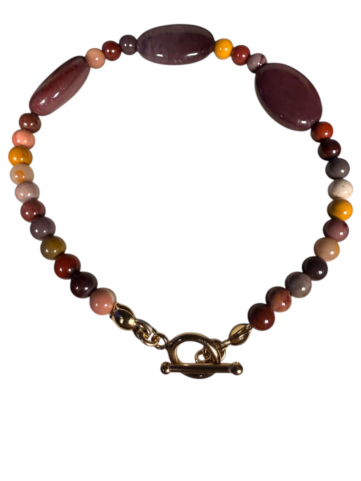 157b-Moukaite Bracelet with GF Toggle Clasp