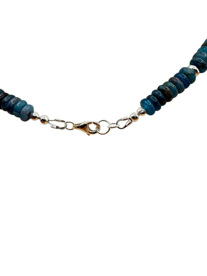 #128-Blue Apatite, SS Findings & Clasp