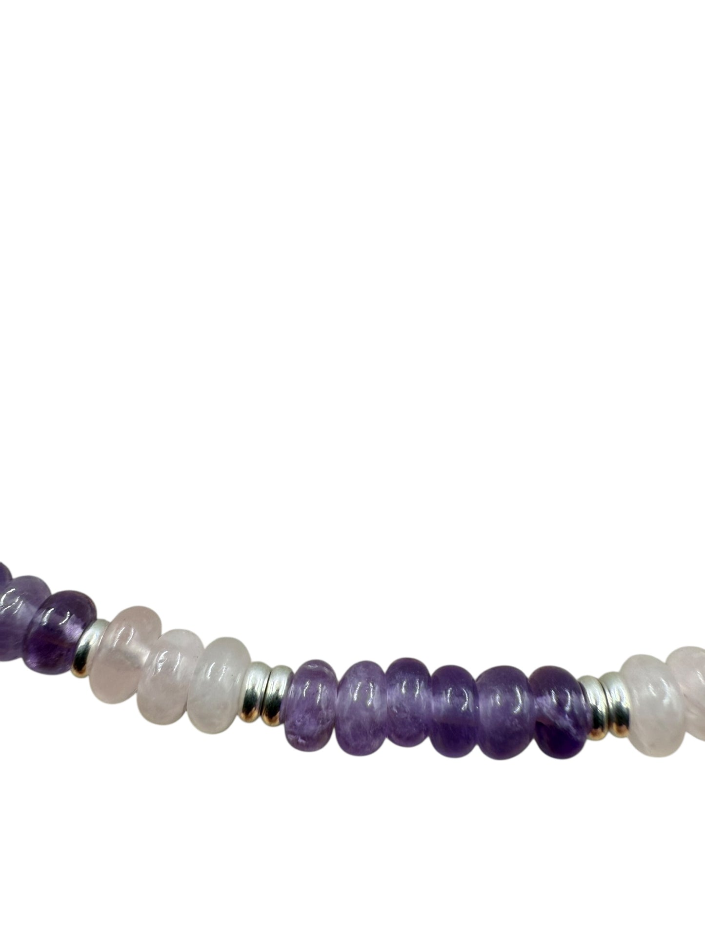 #130-Rose Quartz, Amethyst, SS Clasp & Findings