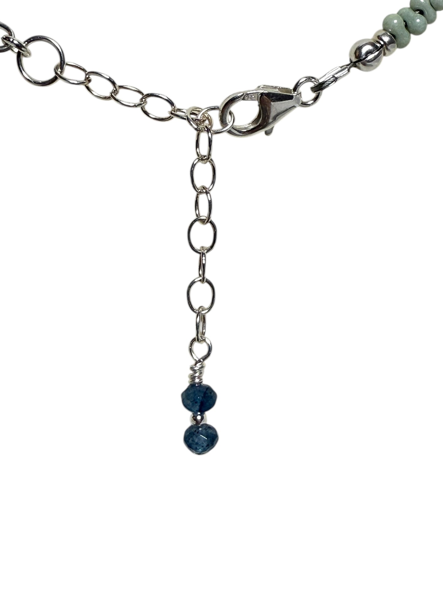 #134-Moss Agate, Dyed Jade, SS Clasp, Findings & Extender Chain