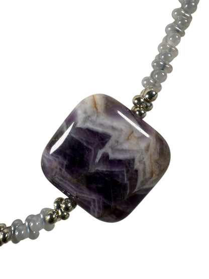 #138-Amethyst, Japanese Seed Beads, SS Clasp