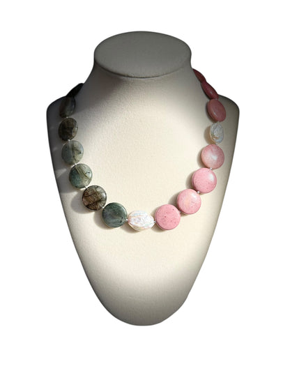 #149-Labradorite, Rhodonite, & Coin Pearls with SS Beads & Findings