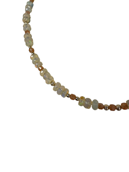 #152-Ethiopian Opal & Golden Sunstone with GF Findings & Clasp