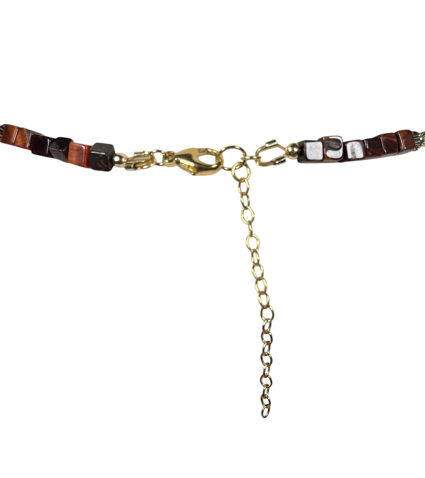 #155-Silver Leaf Jasper, Red Tiger’s Eye with GF Findings