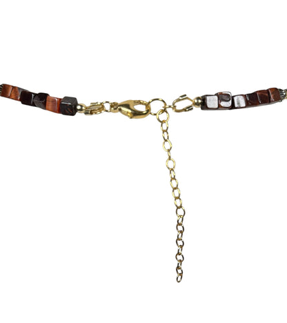 #155-Silver Leaf Jasper, Red Tiger’s Eye with GF Findings