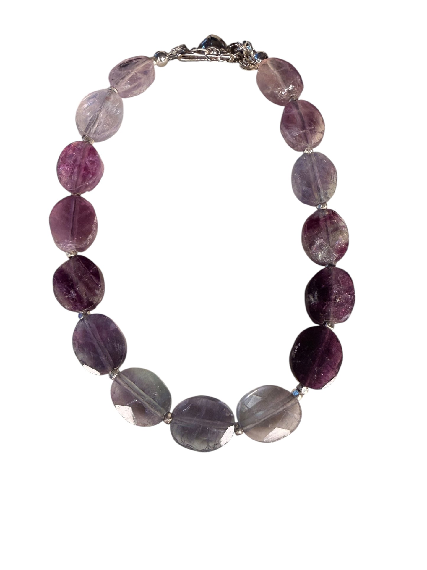 #156b-Tourmaline, Fine Silver with Secured Magnetic Clasp