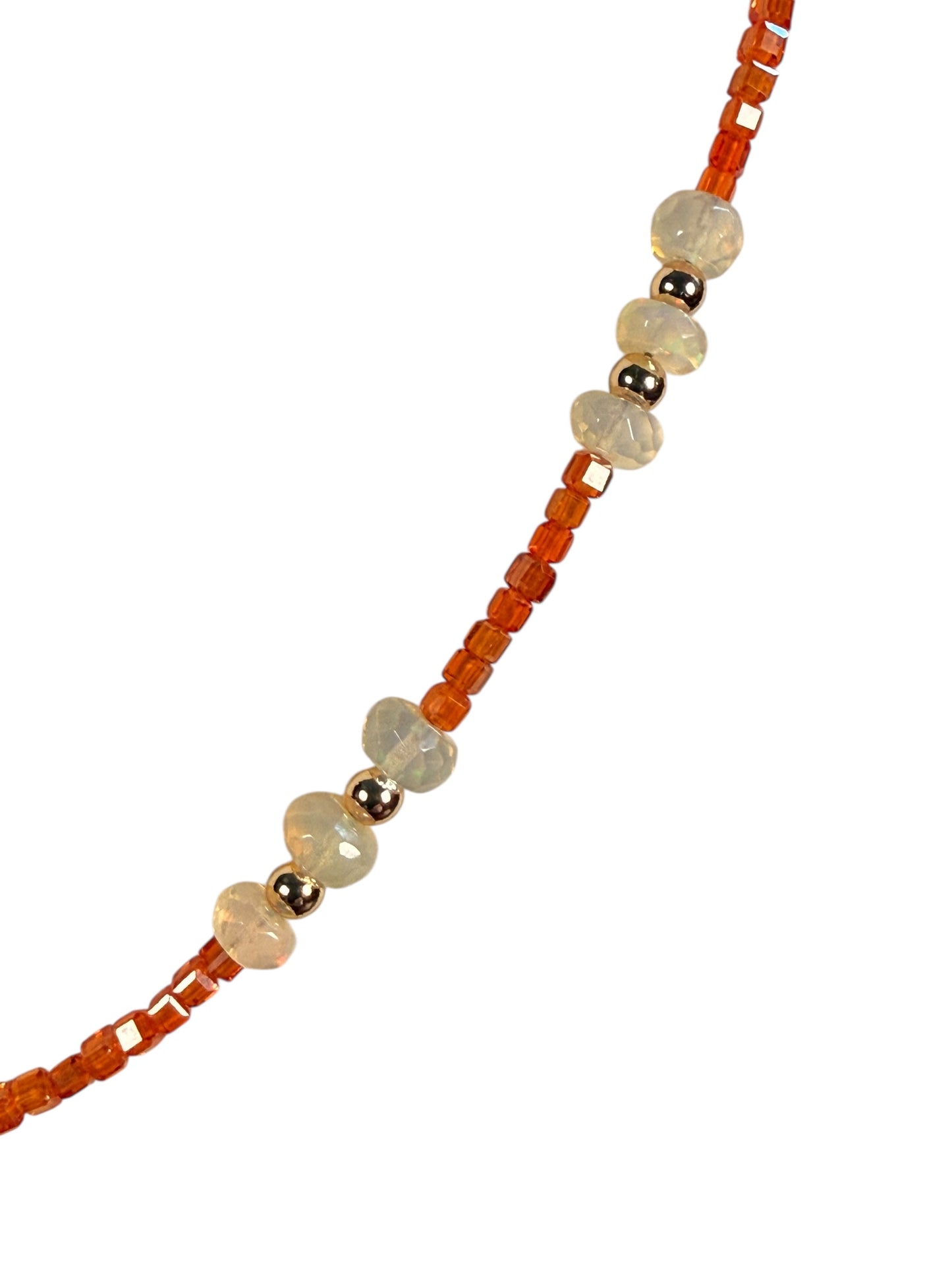 #162a-Ethiopian Opal, Hematite, Czech Beads & GF Clasp
