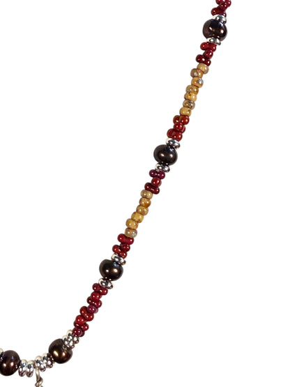 #238-Miyuki and Czech Seed Beads with Lampwork Focal Bead