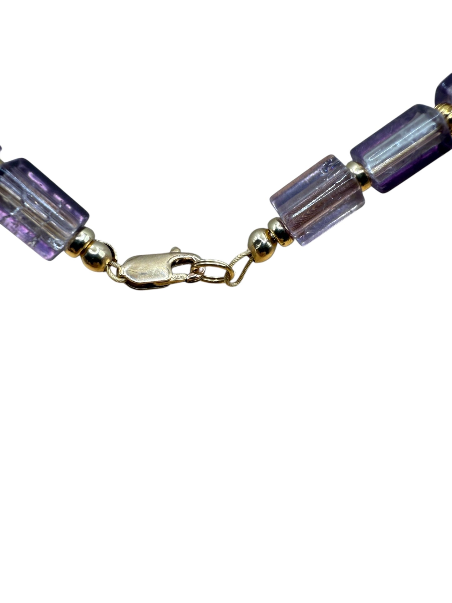 #226-Crackle Cube Glass Beads, GF Clasp & Findings