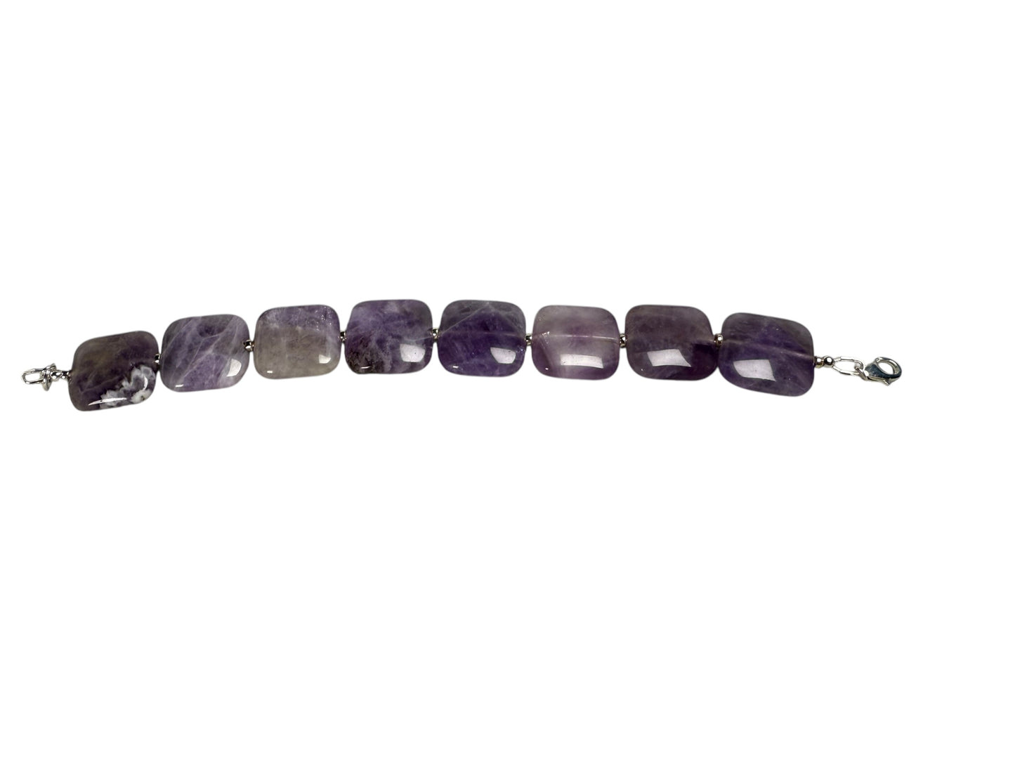 #148- Chunky Amethyst Bracelet with SS Beads & Clasp