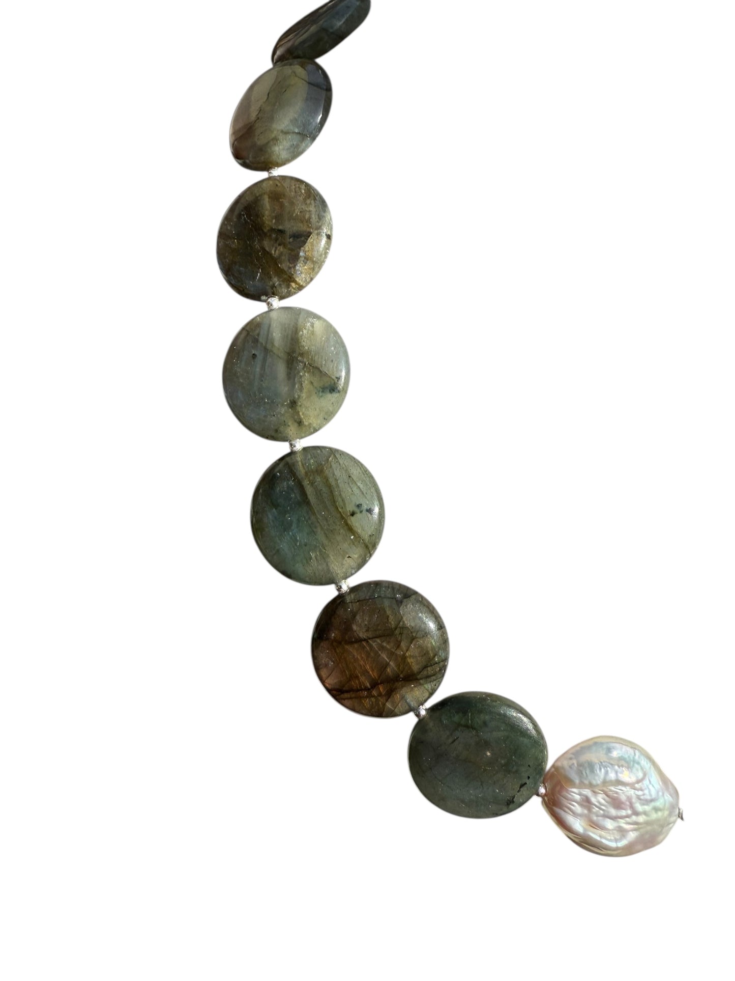 #149-Labradorite, Rhodonite, & Coin Pearls with SS Beads & Findings
