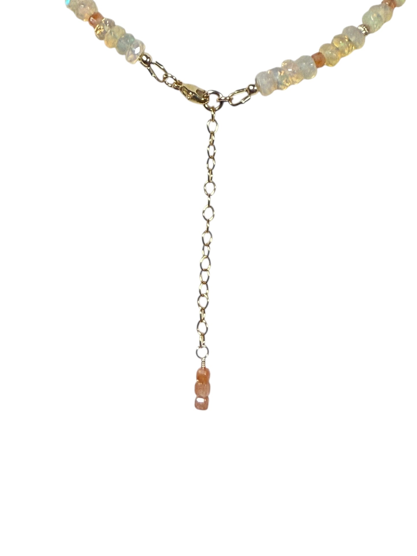 #152-Ethiopian Opal & Golden Sunstone with GF Findings & Clasp