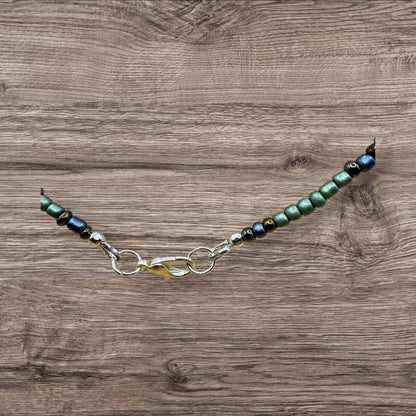 #225-Jasper, Seed Beads, SP Clasp