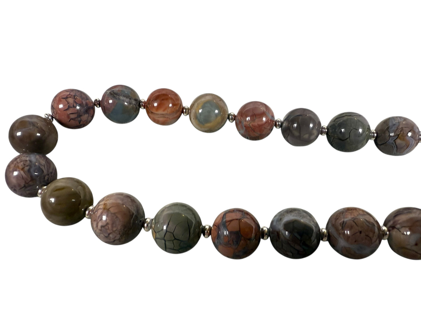 #141-Alishan Agate Necklace with SS Clasp