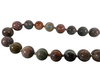 #141-Alishan Agate Necklace with SS Clasp