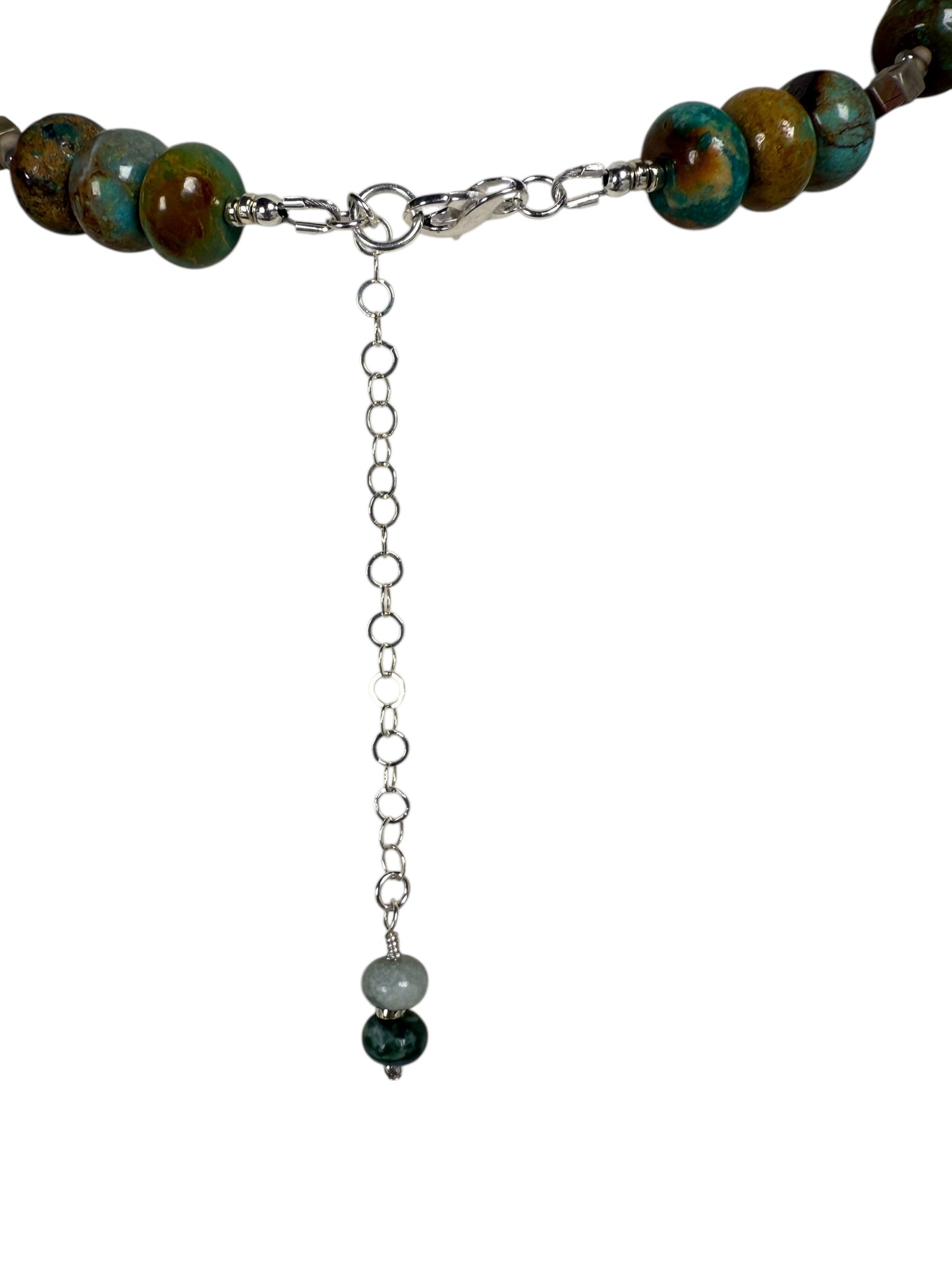 #143-Turquoise & Spiny Oyster Necklace with Jasper & SS Clasp & Findings