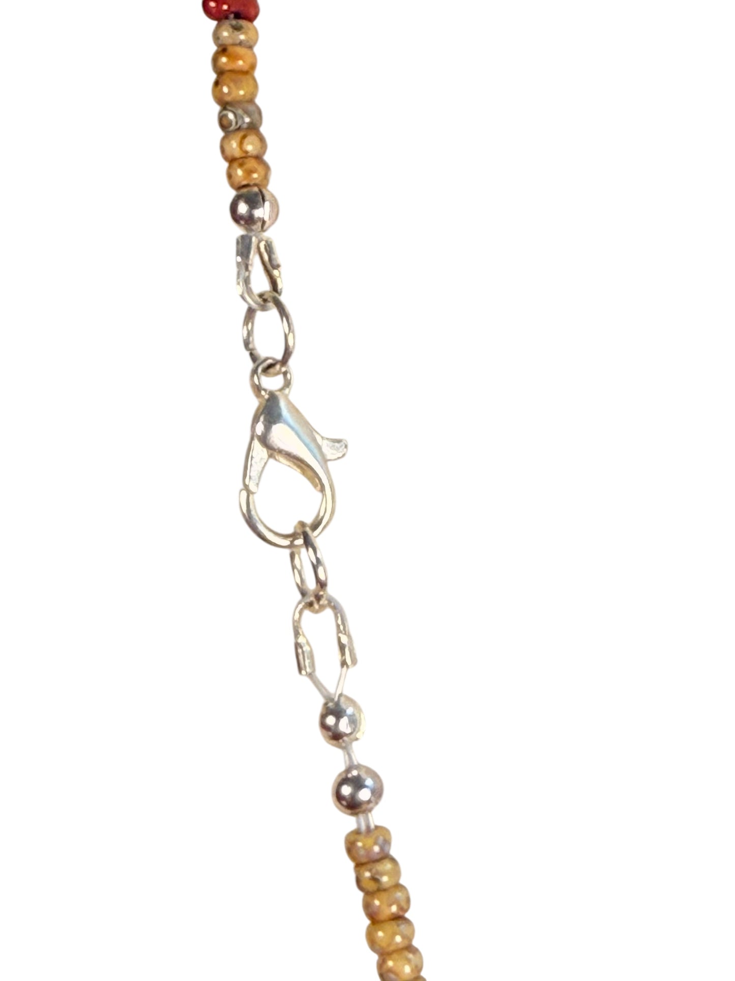 #238-Miyuki and Czech Seed Beads with Lampwork Focal Bead