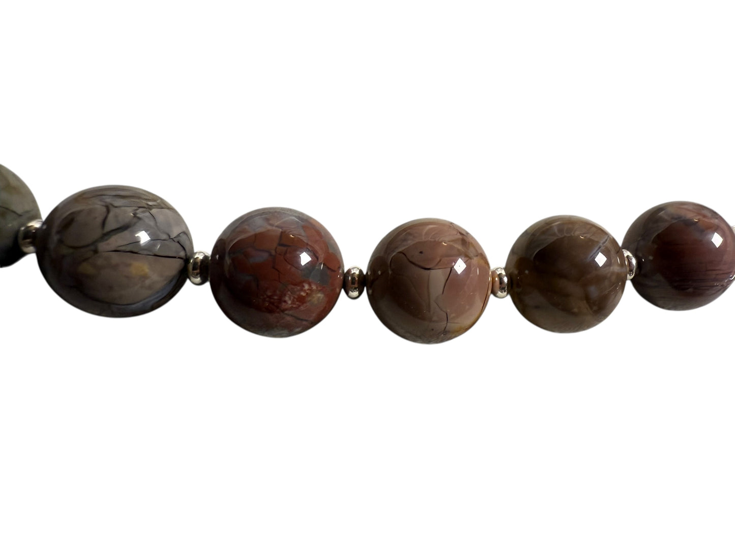 #141-Alishan Agate Necklace with SS Clasp