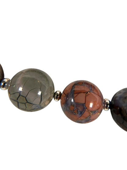 #141-Alishan Agate Necklace with SS Clasp