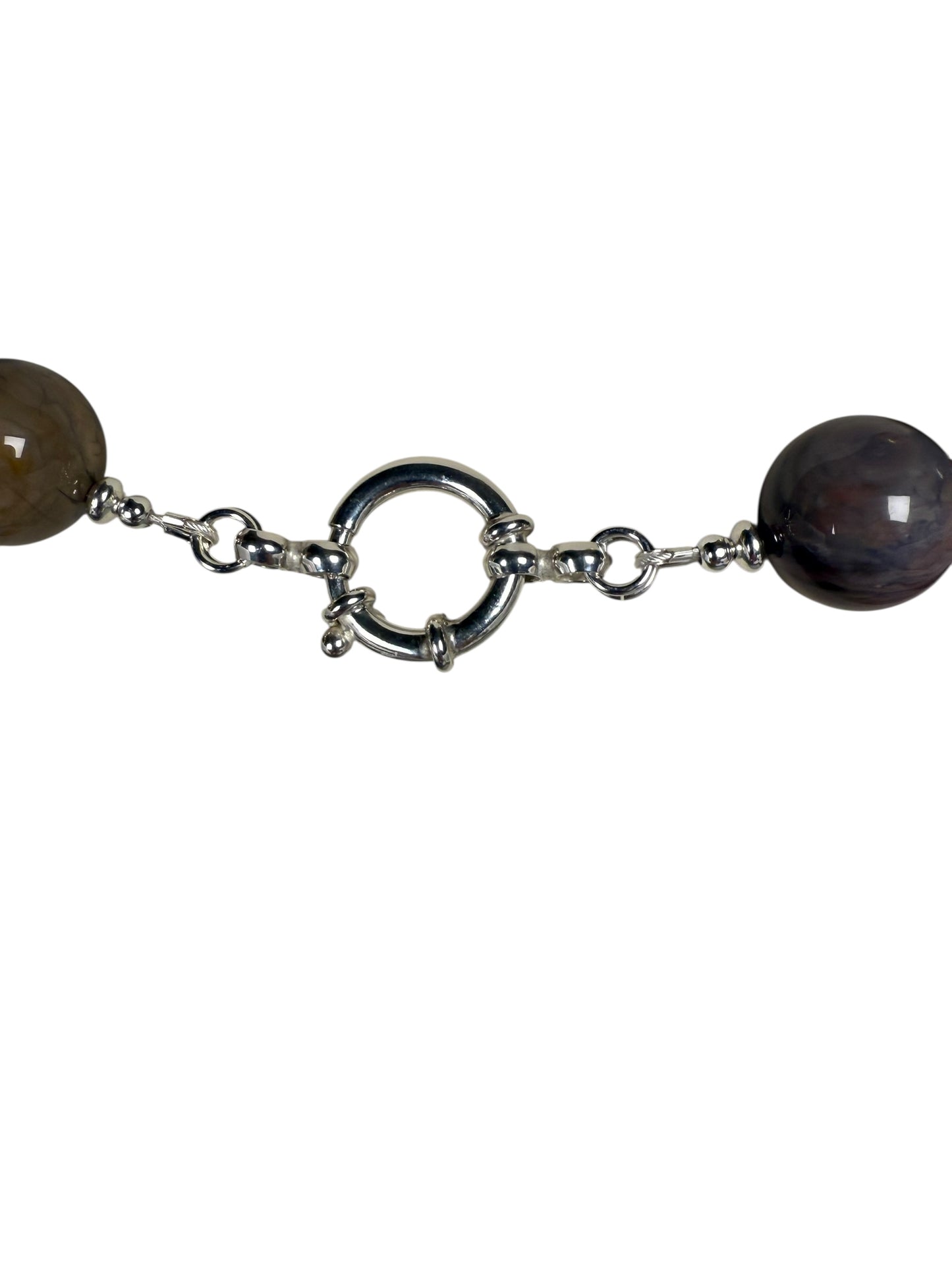 #141-Alishan Agate Necklace with SS Clasp